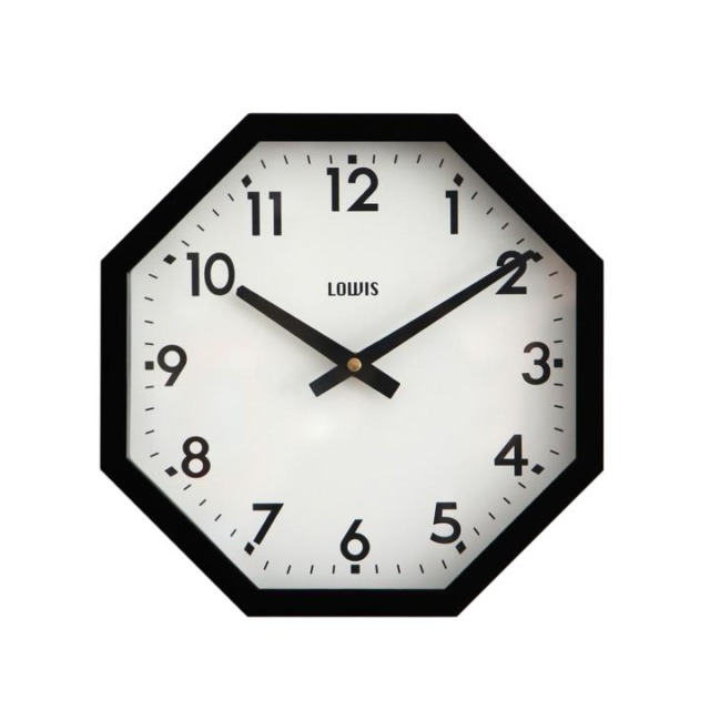 Lowis Octagon Clock “Black”