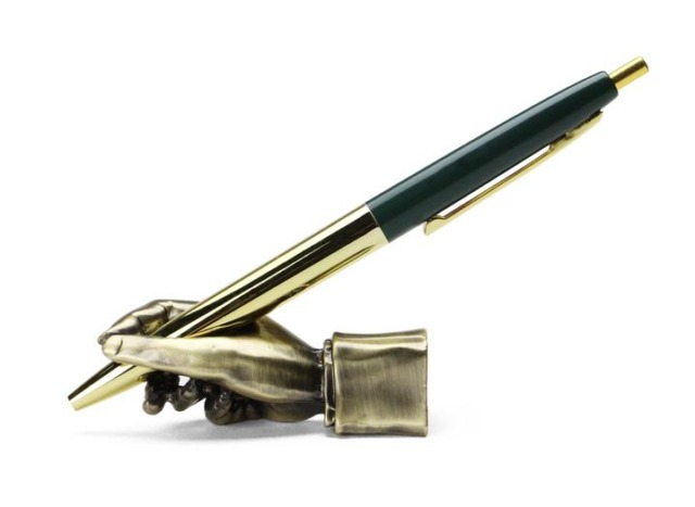 Writing Hand Pen Stand “Brass”